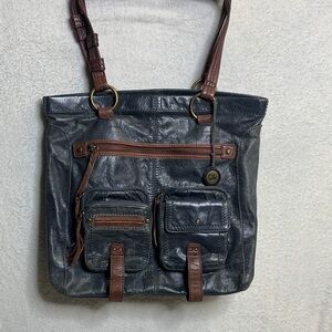 The Sak Black and Brown Messenger Bag